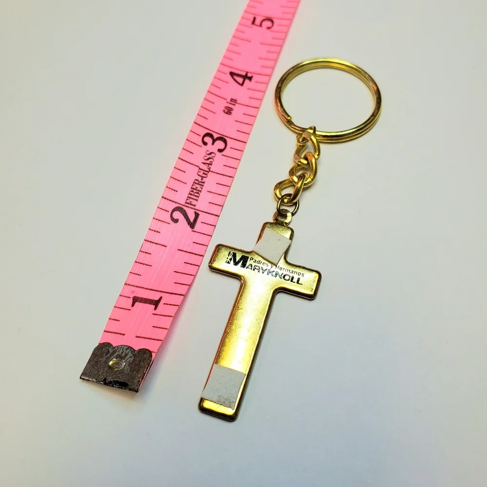Floral cross keychain